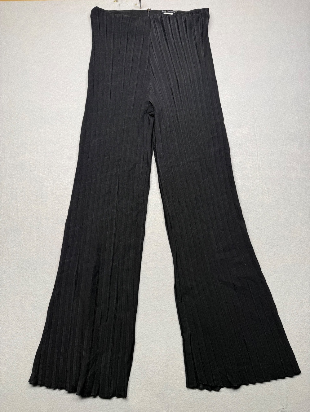 ZARA Pleated Wide-Leg Pants Women M Black